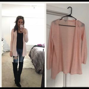Blush open front cardigan